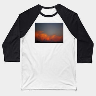 Orange Puffy Cloud Baseball T-Shirt